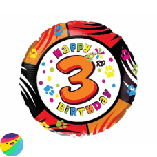Folija balon - 3 Happy Birthday